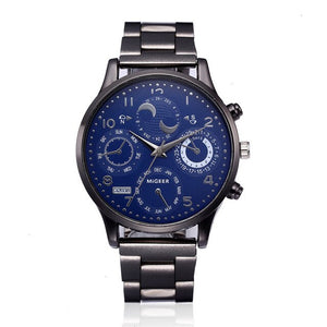Luxury Men Watches Fashion Men Stainless Steel Analog Quartz Wrist Watch Casual Silver