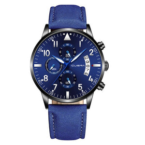 Fashion Men Watches Luxury Leather  Quartz Date Wrist Watch Mens Casual Military Sport